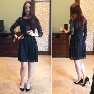 NWT * Little black lace Cremieux knee length dress